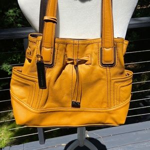 Tignanello mustard yellow purse
